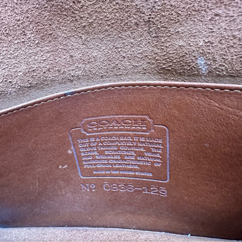 COACH British Tan Leather 1980’s Penny Pocket Crossbody Clutch Purse Vintage - Picture 9 of 14